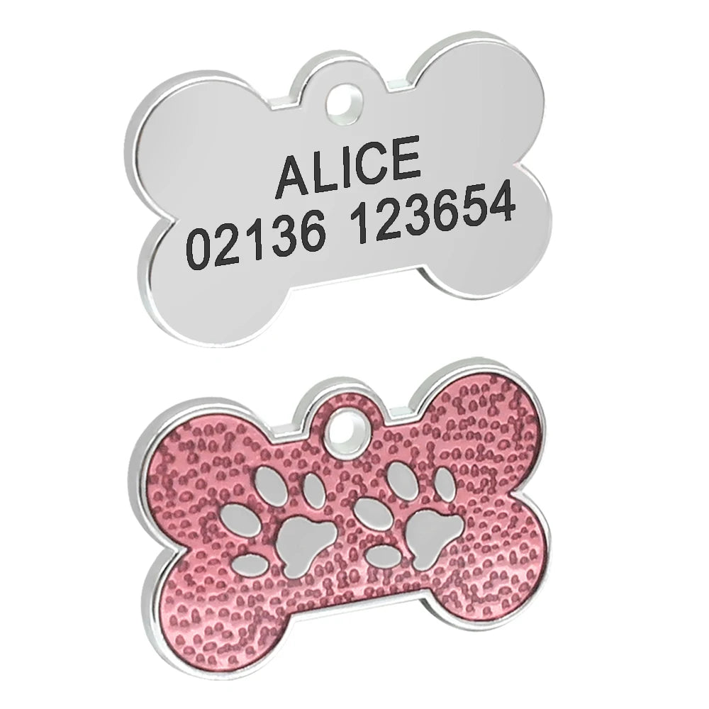 Personalized Pet ID Tag — Bling Rhinestone Name Tag for Dogs & Cats (Free Engraving)