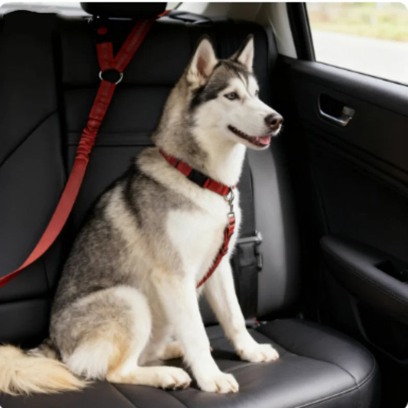 Adjustable Reflective Pet Car Seat Belt – Travel Safety Leash for Dogs & Cats