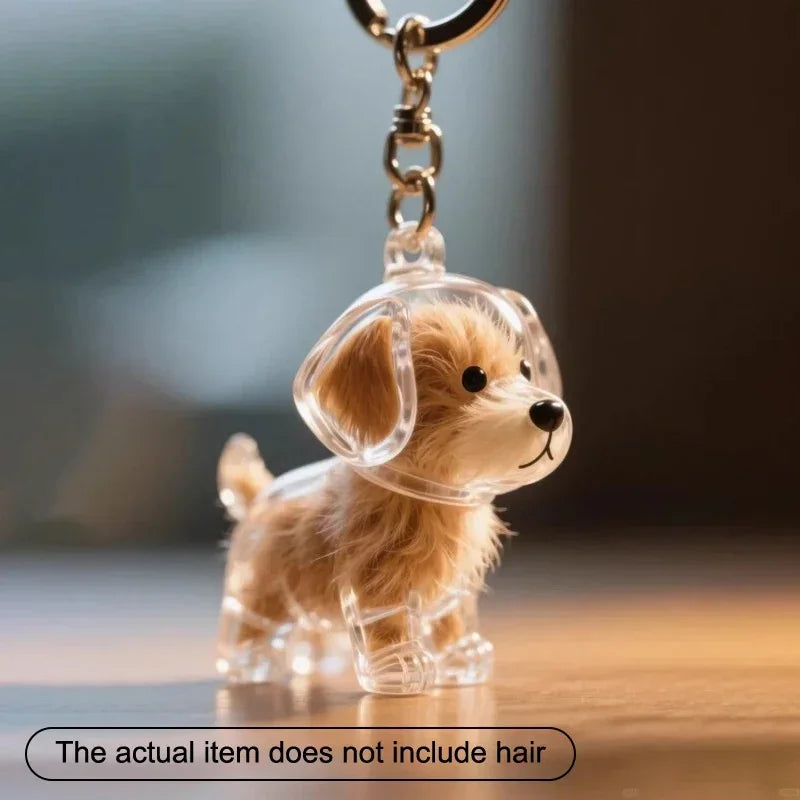 Dog Hair Keepsake Keychain — Personalized Memory Pendant & Pet Remembrance Gift