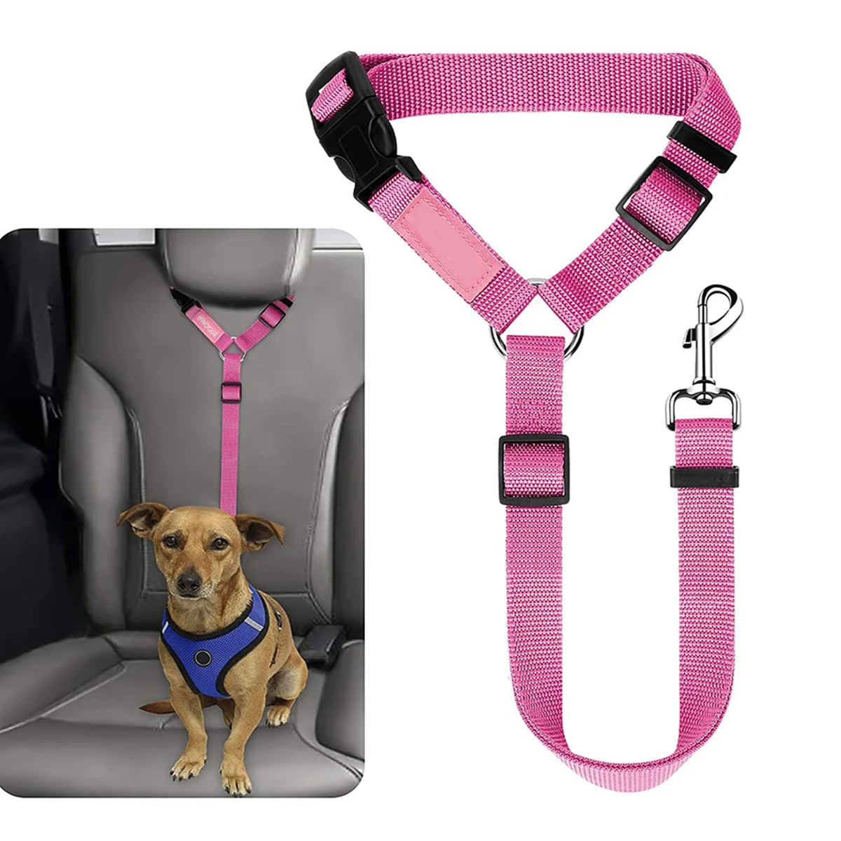 Adjustable Reflective Pet Car Seat Belt – Travel Safety Leash for Dogs & Cats
