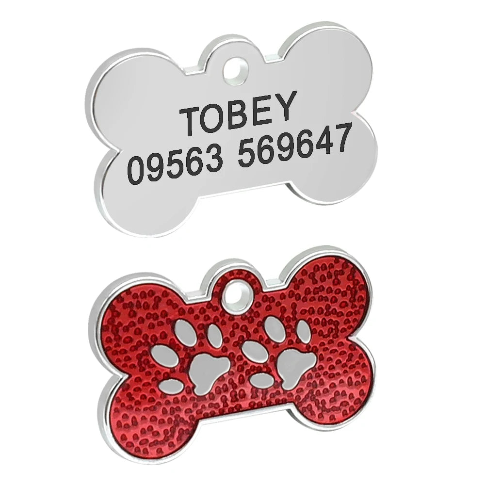 Personalized Pet ID Tag — Bling Rhinestone Name Tag for Dogs & Cats (Free Engraving)