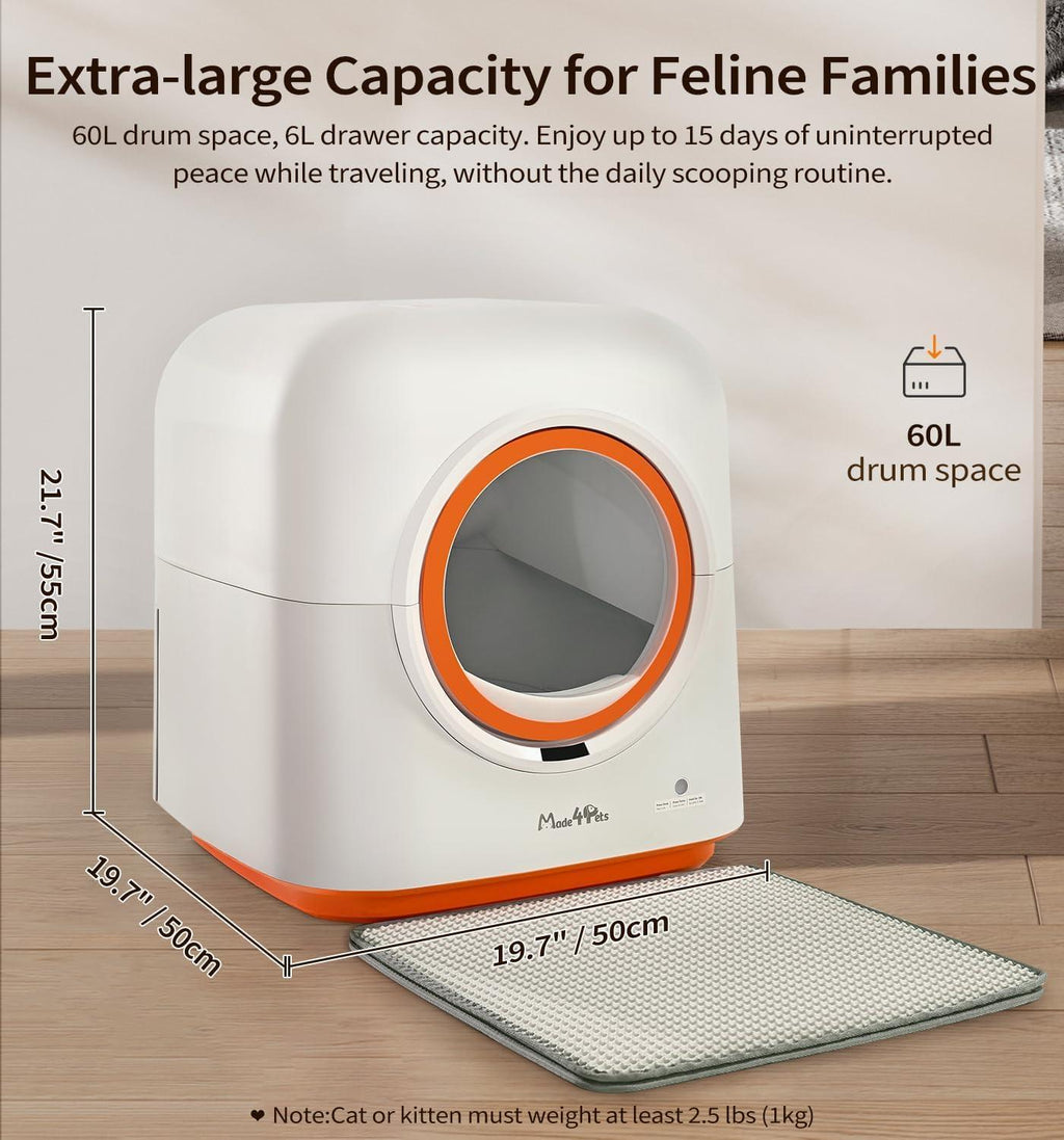 60L Automatic Self-Cleaning Litter Box