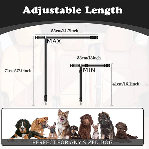 Adjustable Reflective Pet Car Seat Belt – Travel Safety Leash for Dogs & Cats