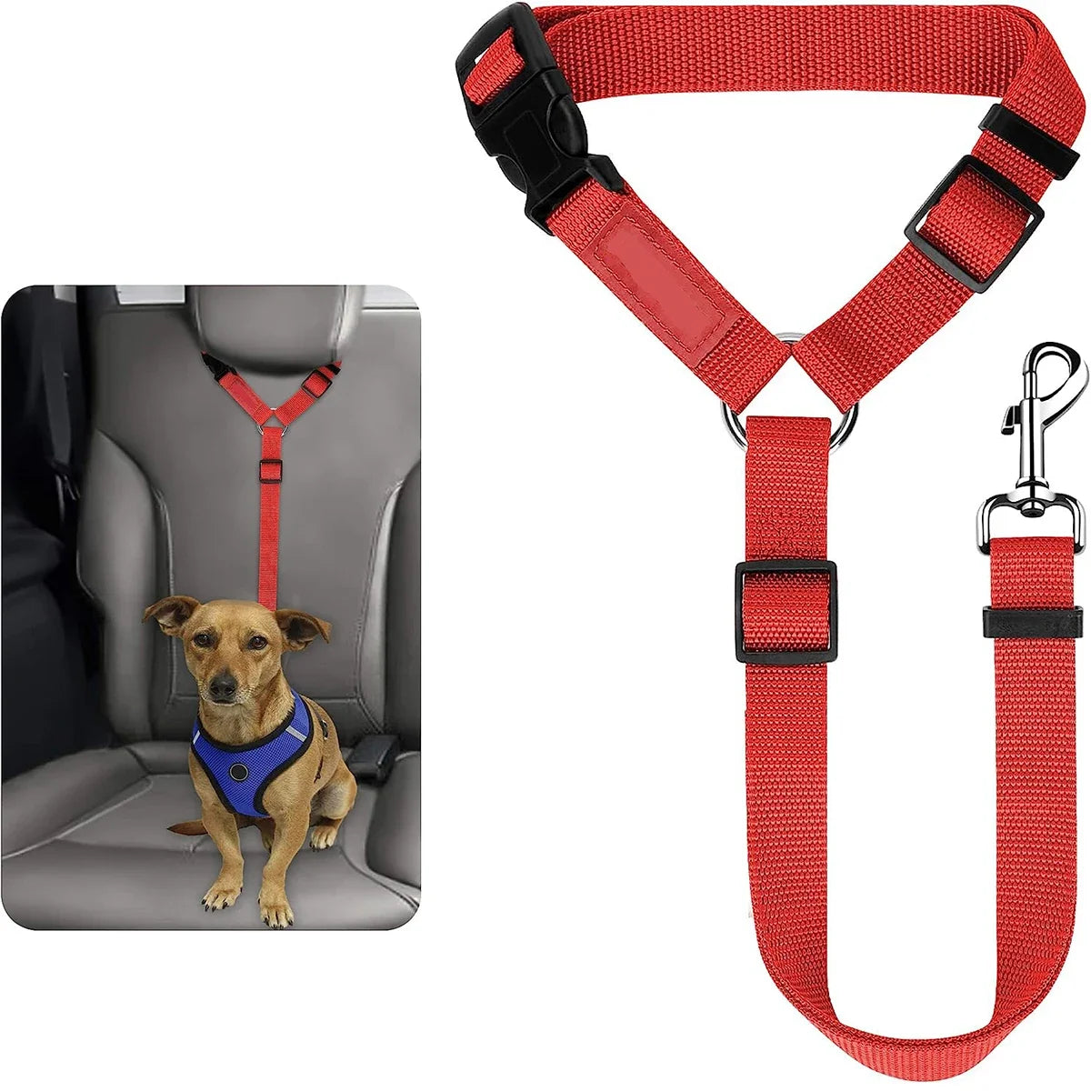 Adjustable Reflective Pet Car Seat Belt – Travel Safety Leash for Dogs & Cats
