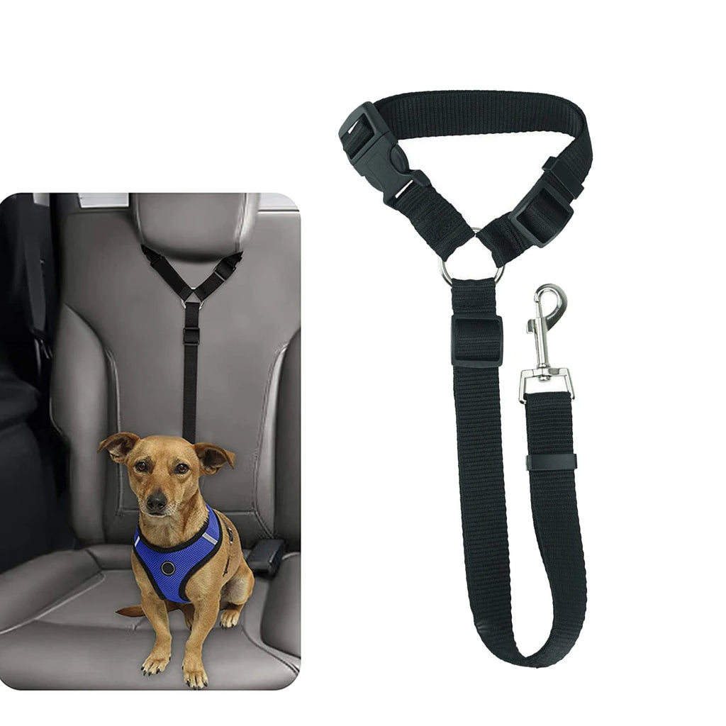 Adjustable Reflective Pet Car Seat Belt – Travel Safety Leash for Dogs & Cats