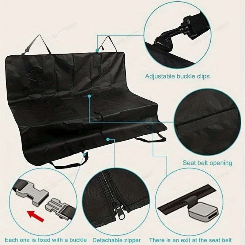 Waterproof 600D Oxford Dog Car Seat Cover — Full‑Coverage Car Protection for Pet Travel