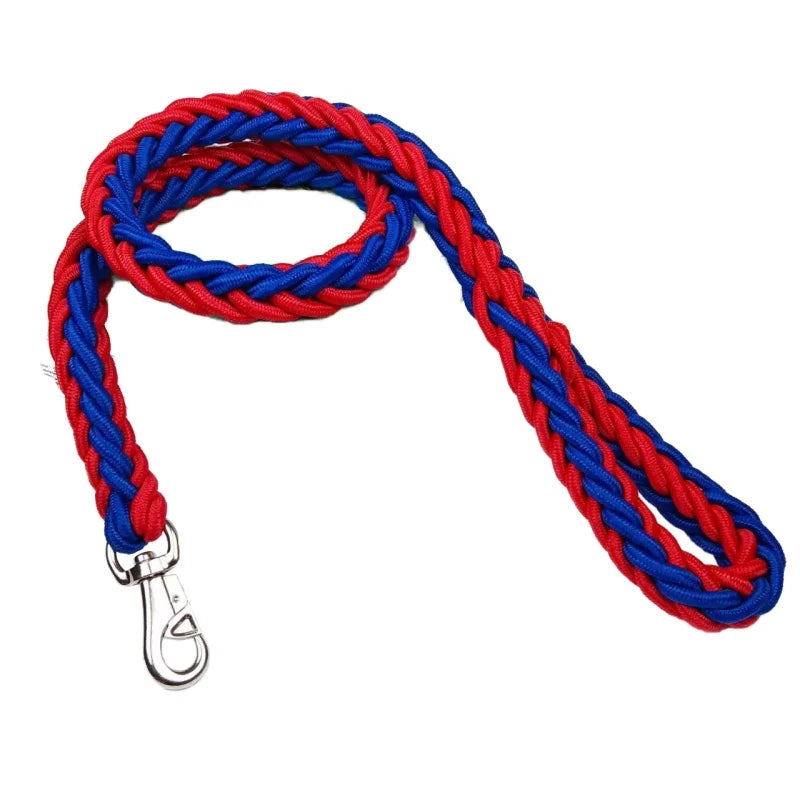 Heavy‑Duty Nylon Braided Dog Leash — Thick Rope Lead for Large Dogs & Strong Pullers