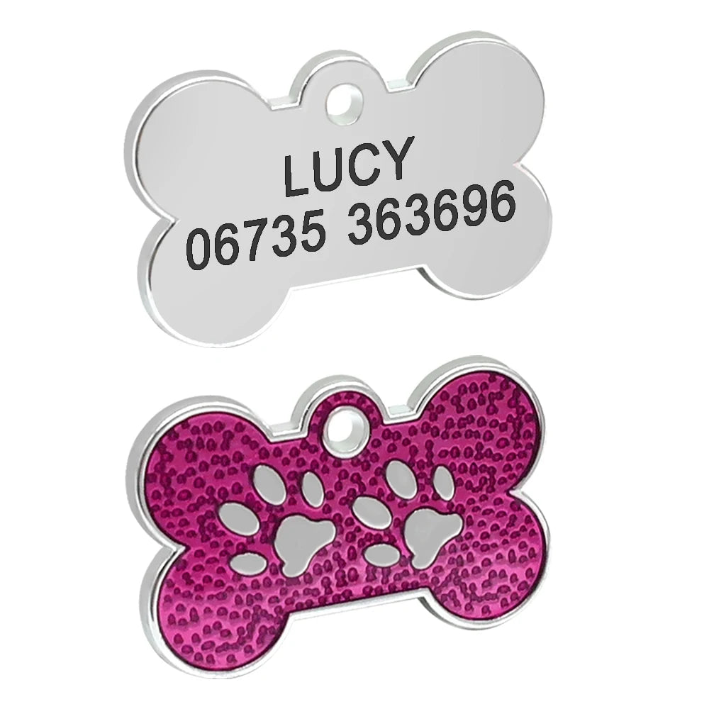 Personalized Pet ID Tag — Bling Rhinestone Name Tag for Dogs & Cats (Free Engraving)