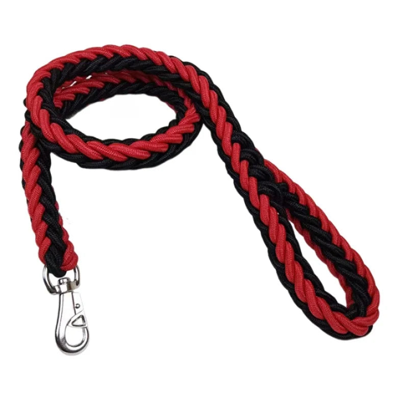 Heavy‑Duty Nylon Braided Dog Leash — Thick Rope Lead for Large Dogs & Strong Pullers
