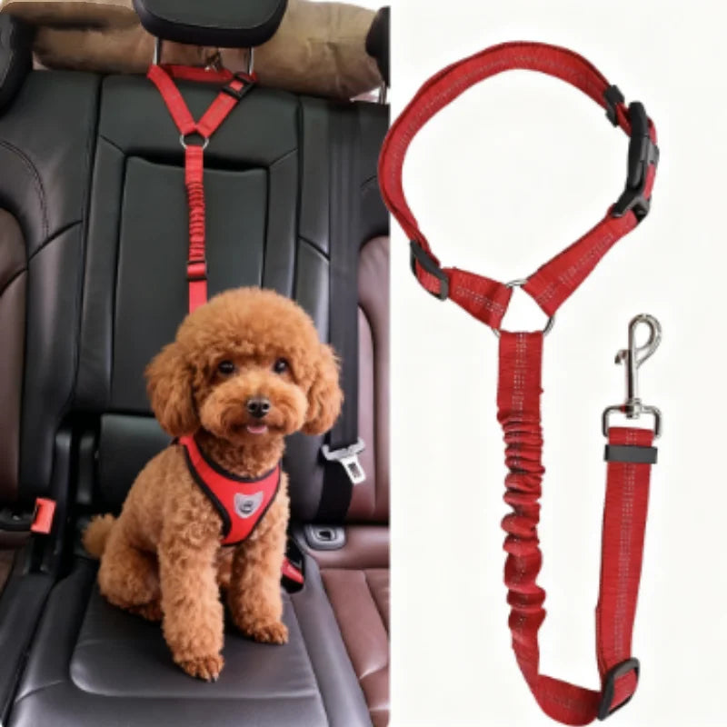 Adjustable Reflective Pet Car Seat Belt – Travel Safety Leash for Dogs & Cats